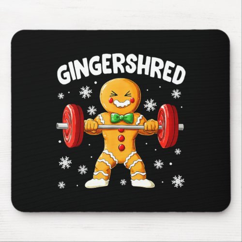 Christmas Gym Gingerbread Gingershred Xmas Workout Mouse Pad