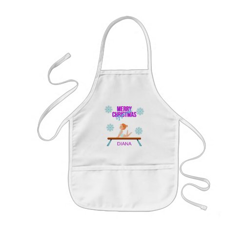 Christmas gymnast girls apron personalized