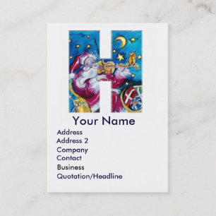 CHRISTMAS H LETTER / INSPIRED SANTA MONOGRAM BUSINESS CARD