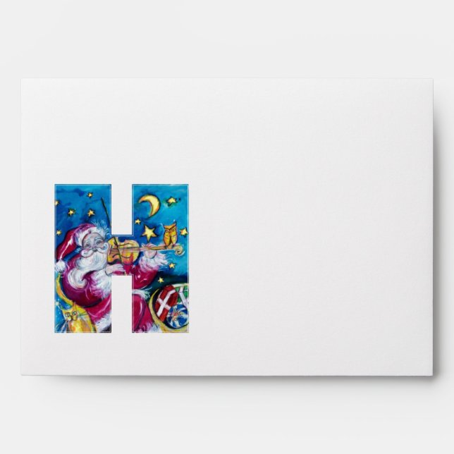 CHRISTMAS H LETTER / INSPIRED SANTA MONOGRAM ENVELOPE (Front)