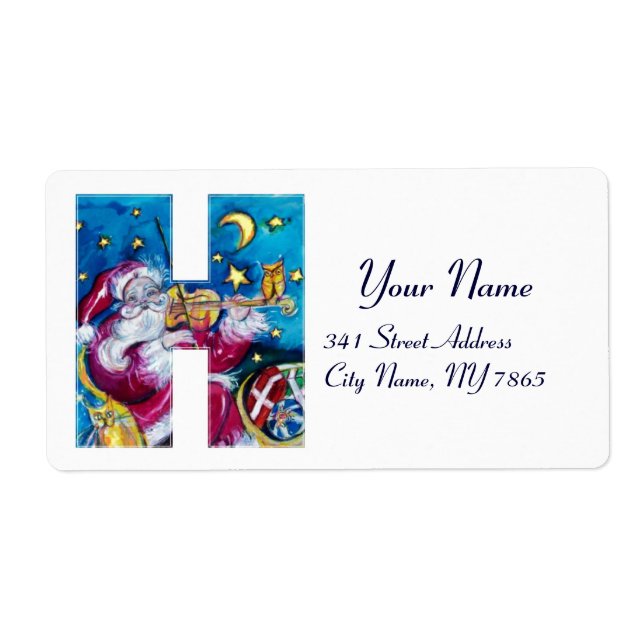 CHRISTMAS H LETTER / INSPIRED SANTA MONOGRAM LABEL (Front)