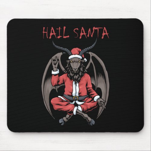 Christmas Hail Santa Satanism Goat Baphomet Mouse Pad