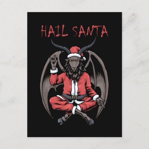 Christmas Hail Santa Satanism Goat Baphomet Postcard