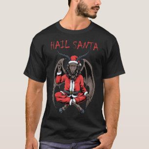 Christmas Hail Santa Satanism Goat Baphomet T-Shirt