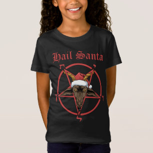 Christmas Hail Santa Satanism Goat Satan Baphomet T-Shirt