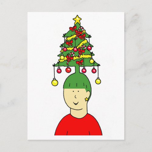 Christmas Hairstyle Cartoon Humour Holiday Postcard