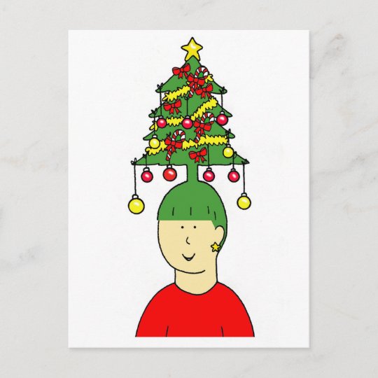 Christmas Hairstyle Humour. Holiday Postcard | Zazzle.com