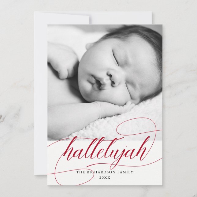 Christmas Hallelujah | Holiday Red with Photo (Front)
