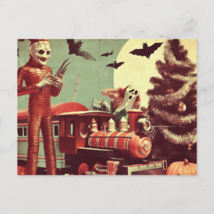 Christmas Halloween Horror Postcard