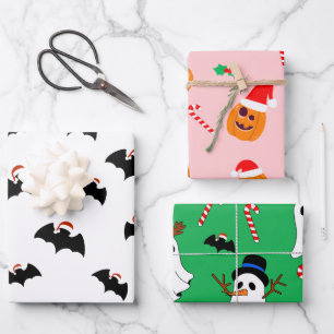 Christmas Halloween mix theme Wrapping Paper Sheets