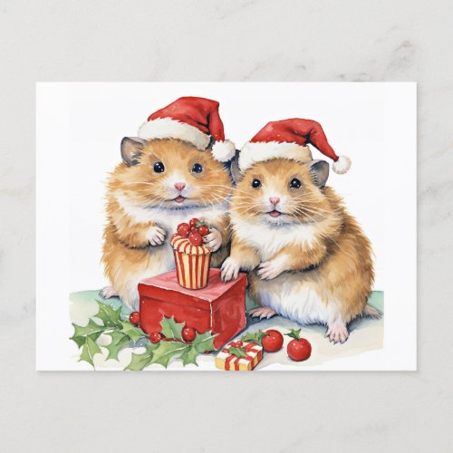 Christmas Hampsters oh so cute Postcard