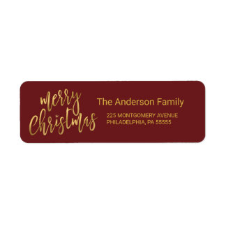 Christmas Hand-Lettered Faux Gold Foil Typography Label