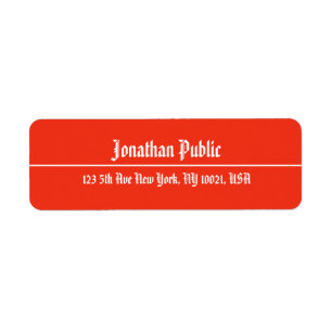 Christmas Hand Script Red Template Return Address Label