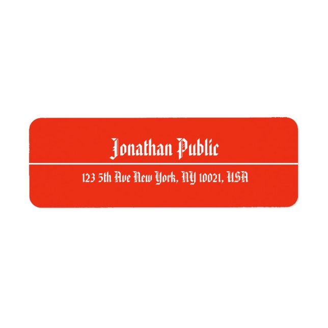 Christmas Hand Script Red Template Return Address Label (Front)