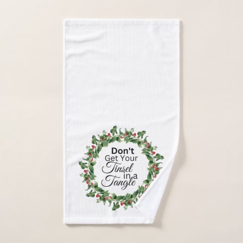 Christmas Hand Towel _ Tinsel Tangle Wreath