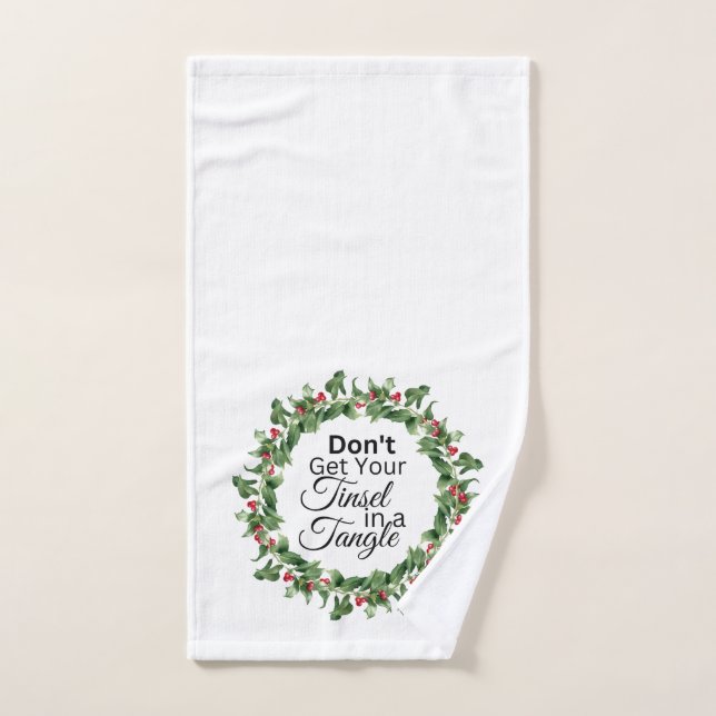 Christmas Hand Towel - Tinsel Tangle Wreath (Hand Towel)