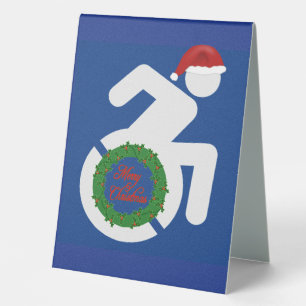 Christmas Handicapped, Christmas Disabled, Christm Table Tent