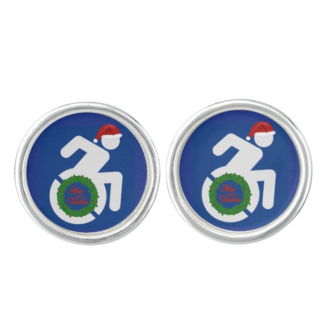 Christmas Handicapped Cufflinks (Front)