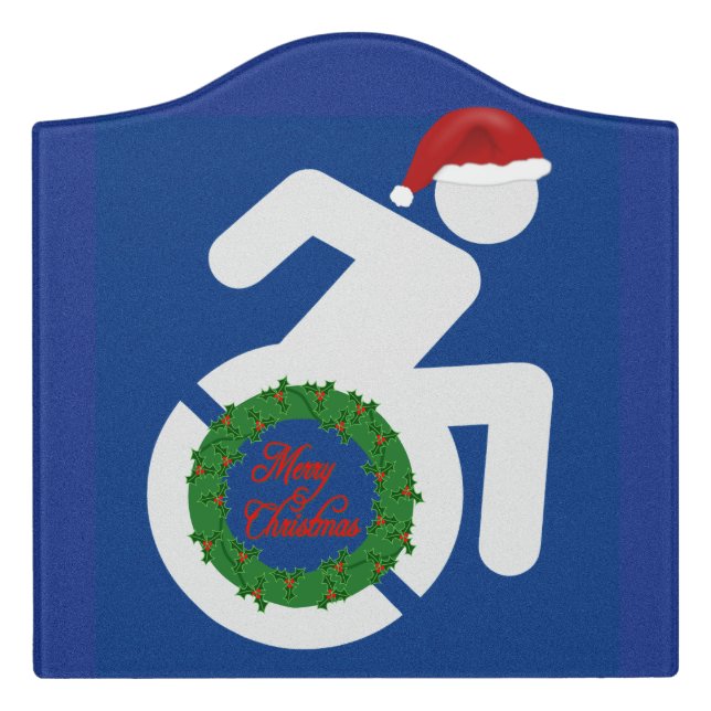 Christmas Handicapped Door Sign (Large Crest Front)