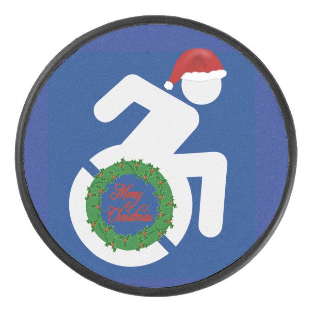 Christmas Handicapped Hockey Puck (Front)