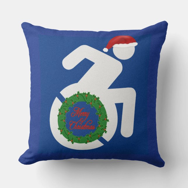 Christmas Handicapped Throw Pillow (Front)