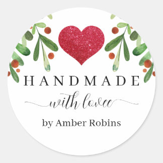 Christmas Handmade with Love Classic Round Sticker