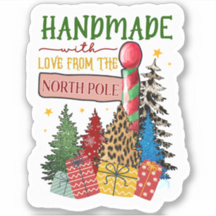 Christmas Handmade with Love from the North Pole Sticker