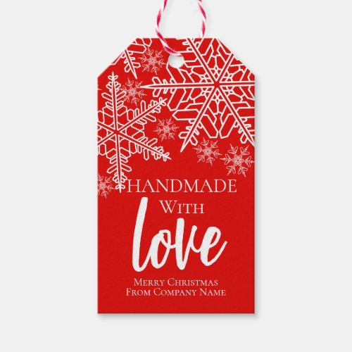 Christmas Handmade With Love Snowflake Gift Tags