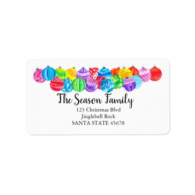 Christmas handpainted watercolor address label (Front)