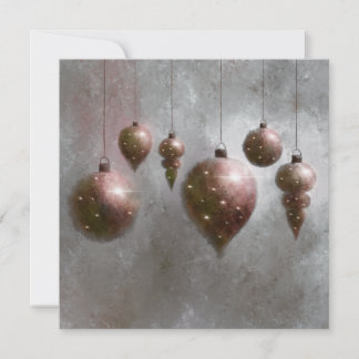 Christmas hanging copper silver Baubles Flat Card