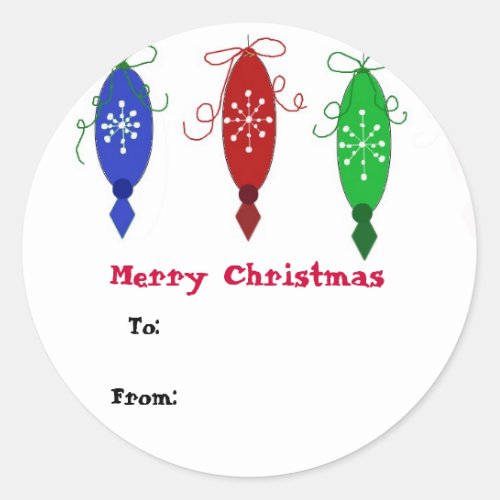 Christmas Hanging Decorations Classic Round Sticker