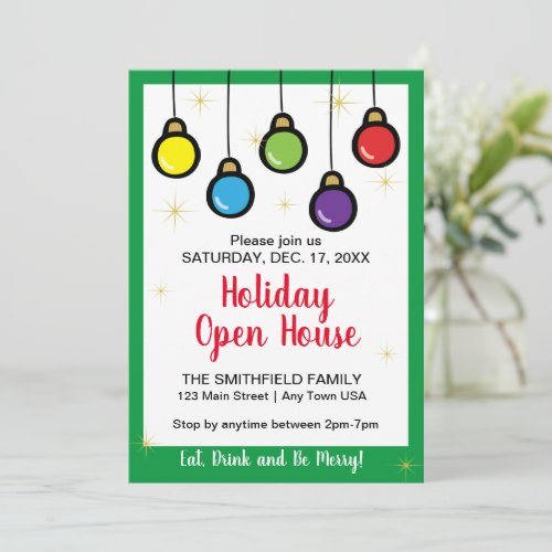 Christmas Hanging Ornament Open House   Invitation
