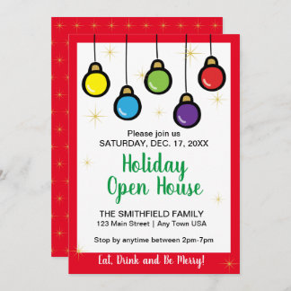 Christmas Hanging Ornament Open House Invitation