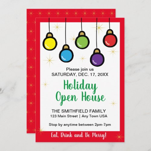 Christmas Hanging Ornament Open House  Invitation