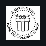 Christmas Hanukkah Birthday Gift For You #2 Self-inking Stamp<br><div class="desc">Gift Package Image,  Festive Christmas,  Hanukkah,  Birthday or other Greeting,  “From” Name ========

Change the text of this design with a pretty wrapped gift package with a bow to suit any occasion.</div>