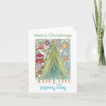 Christmas Hanukkah Card by allistrations at Zazzle
