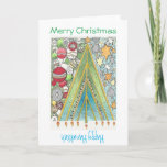 Christmas / Hanukkah card (Christmas up)<br><div class="desc">Wish friends and family a happy Hanukristmas and Christmukkah with this hand-drawn card celebrating both holidays.</div>