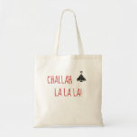Christmas Hanukkah Chrismukkah Challah La La La Tote Bag<br><div class="desc">Does your family celebrate both Christmas and Hanukkah,  aka Chrismukkah? Then Challah La La La will surely make them smile! It features a cute Christmas tree icon with the Star of David on top and festive handwriting typography.</div>