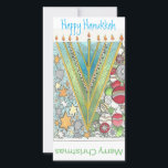 Christmas Hanukkah Greeting Card<br><div class="desc">Wish holiday greetings to those who celebrate Christmas and Hanukkah at the same time with this hand-drawn Hanukristmas / Christukkah card,  drawn by @llistrations artist Allison Carter.</div>