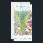 Christmas Hanukkah Greeting Card<br><div class="desc">Wish holiday greetings to those who celebrate Christmas and Hanukkah at the same time with this hand-drawn Hanukristmas / Christukkah card,  drawn by @llistrations artist Allison Carter.</div>