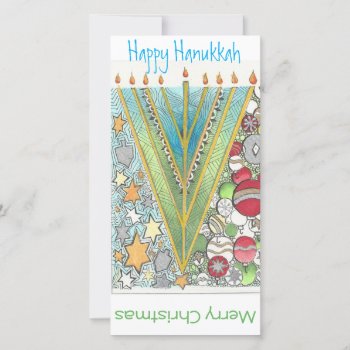 Christmas Hanukkah Greeting Card by allistrations at Zazzle