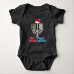 Christmas Hanukkah Jewish Menorah Santa Xmas Baby Bodysuit<br><div class="desc">A funny gift idea for celebrating Christmas. The best Xmas Gift for Friends and Family Members. Celebrate the feast with your loved ones and make them all laugh. Christmas Hanukkah Jewish Menorah Santa Xmas</div>