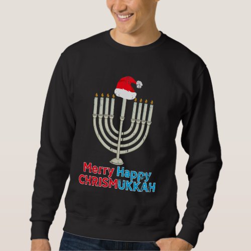 Christmas Hanukkah Jewish Menorah Santa Xmas Sweatshirt