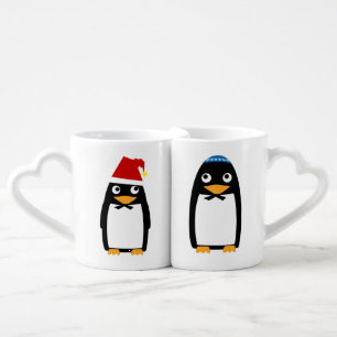 Christmas Hanukkah Jewish Penguin Yamulke Coffee Mug Set