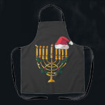 Christmas Hanukkah Jewish Santa Menorah  Apron<br><div class="desc">hanukkah christmas mashup,  jewish holiday humor,  santa menorah,  interfaith christmas 2025,  hanukkah meets christmas,  funny jewish santa design,  menorah santa hat 2025,  christmukkah mashup,  jewish christmas fusion,  menorah holiday 2025</div>