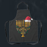 Christmas Hanukkah Jewish Santa Menorah  Apron<br><div class="desc">hanukkah christmas mashup,  jewish holiday humor,  santa menorah,  interfaith christmas 2025,  hanukkah meets christmas,  funny jewish santa design,  menorah santa hat 2025,  christmukkah mashup,  jewish christmas fusion,  menorah holiday 2025</div>