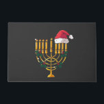 Christmas Hanukkah Jewish Santa Menorah  Doormat<br><div class="desc">hanukkah christmas mashup,  jewish holiday humor,  santa menorah,  interfaith christmas 2025,  hanukkah meets christmas,  funny jewish santa design,  menorah santa hat 2025,  christmukkah mashup,  jewish christmas fusion,  menorah holiday 2025</div>