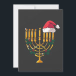 Christmas Hanukkah Jewish Santa Menorah  Invitation<br><div class="desc">hanukkah christmas mashup,  jewish holiday humor,  santa menorah,  interfaith christmas 2025,  hanukkah meets christmas,  funny jewish santa design,  menorah santa hat 2025,  christmukkah mashup,  jewish christmas fusion,  menorah holiday 2025</div>