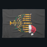 Christmas Hanukkah Jewish Santa Menorah  Kitchen Towel<br><div class="desc">hanukkah christmas mashup,  jewish holiday humor,  santa menorah,  interfaith christmas 2025,  hanukkah meets christmas,  funny jewish santa design,  menorah santa hat 2025,  christmukkah mashup,  jewish christmas fusion,  menorah holiday 2025</div>
