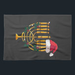 Christmas Hanukkah Jewish Santa Menorah  Kitchen Towel<br><div class="desc">hanukkah christmas mashup,  jewish holiday humor,  santa menorah,  interfaith christmas 2025,  hanukkah meets christmas,  funny jewish santa design,  menorah santa hat 2025,  christmukkah mashup,  jewish christmas fusion,  menorah holiday 2025</div>